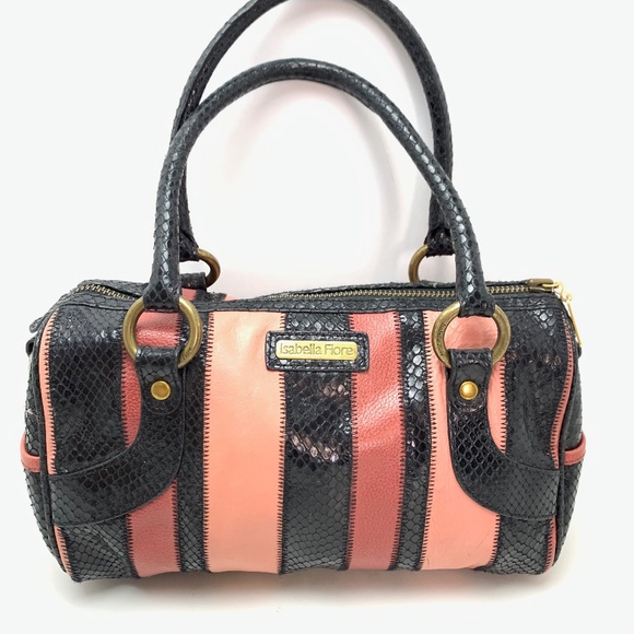 Isabella Fiore Handbags - ISABELLA FIORE Leather Pink Black Handbag Purse